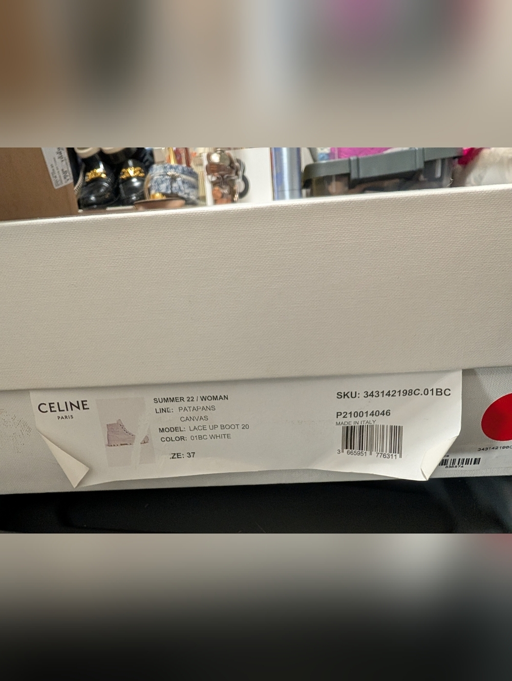 NEW CELINE PATAPANS CANVAS LACE UP BOOTS - Picture 2 of 7